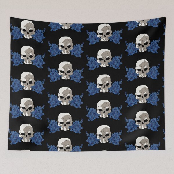 Item preview, Skull and blue roses designed and sold by GAP90.