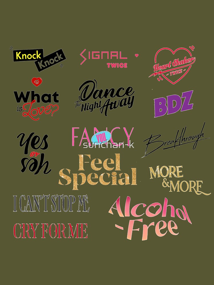 TWICE Stickers LOGO - all era / songs Twice MERCH KPOP Art Board