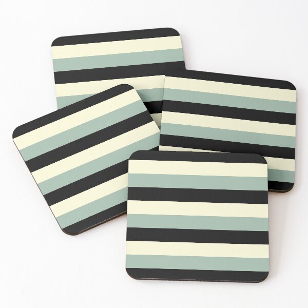 Item preview, 3 Large BLACK, CREAM and MUTED GREEN Horizontal STRIPES designed and sold by RachelMacht.