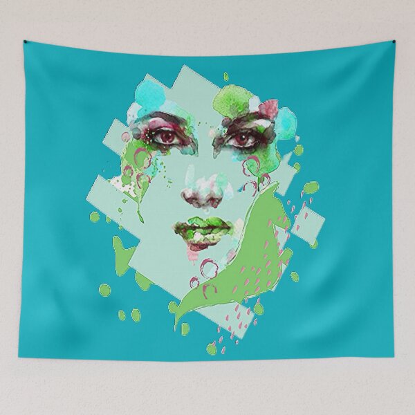 Item preview, Mystical Face of a Woman Graphic Psychedelic abstract art, nr 3, graphic psychedelic abstract art, trippy graphic psychedelic arte abstracto designed and sold by Adri Barnard.
