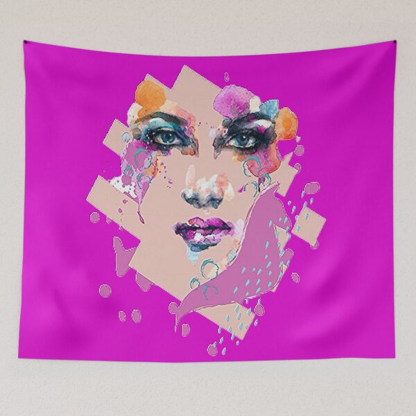 Item preview,  Mystical Face of a Woman Graphic Psychedelic abstract art, nr 4, graphic psychedelic abstract art, trippy graphic psychedelic arte abstracto designed and sold by Adri Barnard.