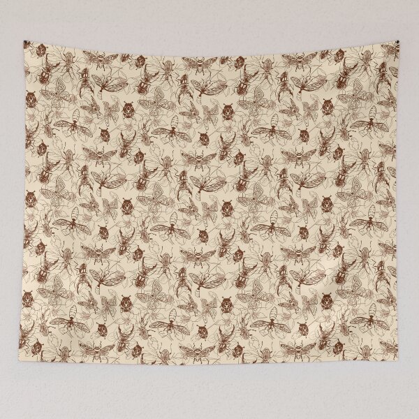 Item preview, vintage insects, insects, retro, pattern designed and sold by AvotArt.