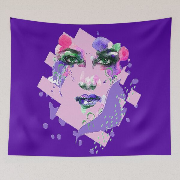 Item preview, Mystical Face of a Woman Graphic Psychedelic abstract art, nr 5, graphic psychedelic abstract art, trippy graphic psychedelic arte abstracto designed and sold by Adri Barnard.