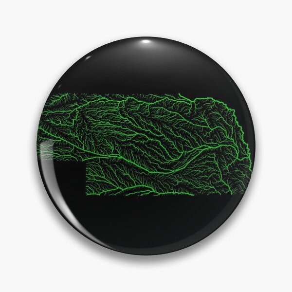 Item preview, Nebraska River Basin Map in Rainbow Colours with Black Background designed and sold by GrasshopperGeo.