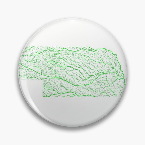Item preview, Nebraska River Basin Map in Rainbow Colours with White Background designed and sold by GrasshopperGeo.