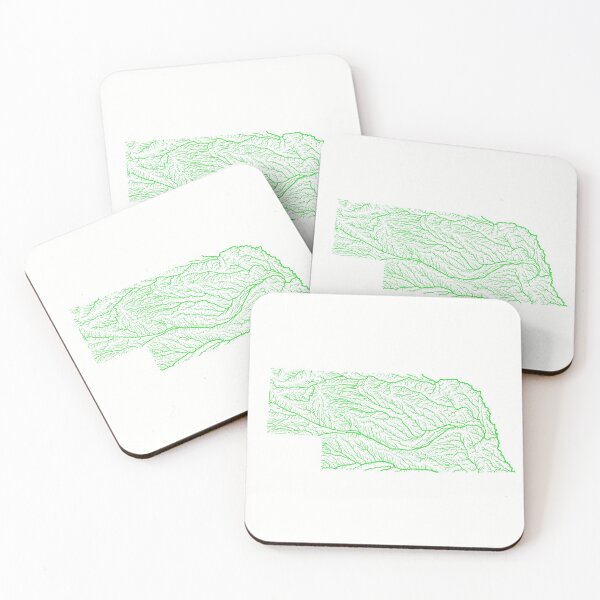 Item preview, Nebraska River Basin Map in Rainbow Colours with White Background designed and sold by GrasshopperGeo.