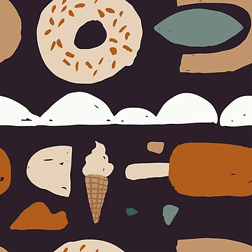 Artwork thumbnail, Aesthetic Abstract Snack Pattern by PatternTale
