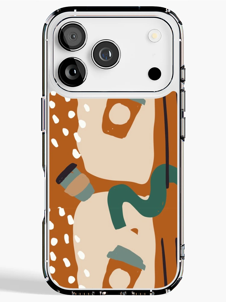Thumbnail 1 of 5, iPhone Case, Aesthetic Abstract Coffee Pattern designed and sold by PatternTale.