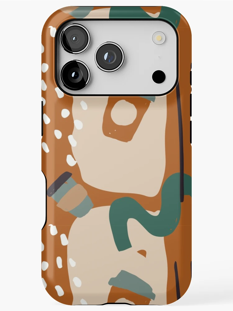 Thumbnail 1 of 4, iPhone Case, Aesthetic Abstract Coffee Pattern designed and sold by PatternTale.