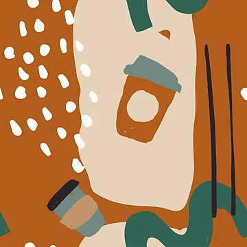 Artwork thumbnail, Aesthetic Abstract Coffee Pattern by PatternTale