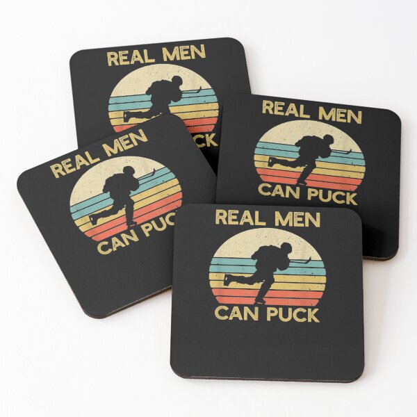 Item preview, Mens Real Men Can Puck Ice Hockey Player  designed and sold by maizreo.