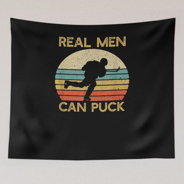 Item preview, Mens Real Men Can Puck Ice Hockey Player  designed and sold by maizreo.