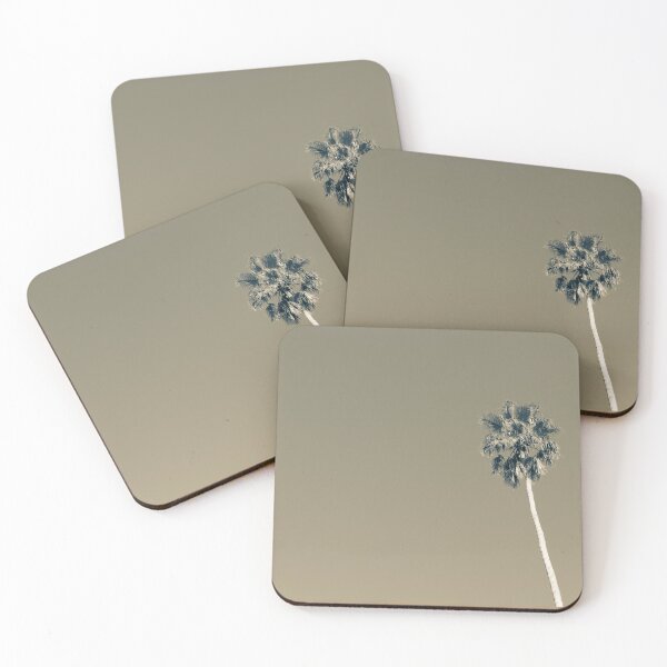 Item preview, Split toned effect tall fan palm trees against blue sky designed and sold by Brian Scantlebury.