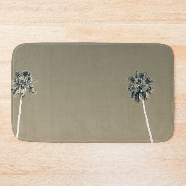 Item preview, Split toned effect tall fan palm trees against blue sky designed and sold by Brian Scantlebury.