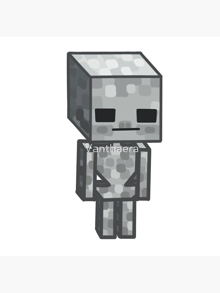 Cute Minecraft Skeleton Greeting Card By Vanthaera Redbubble