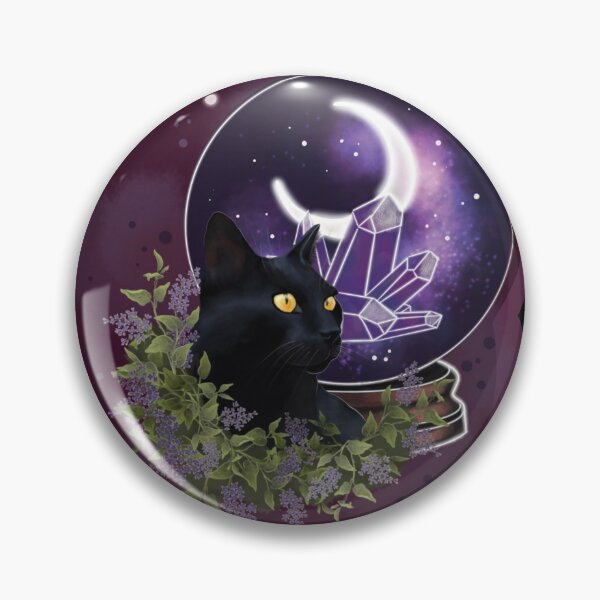 Item preview, Witchy Cat and Crystal Ball designed and sold by MoonMothKreativ.