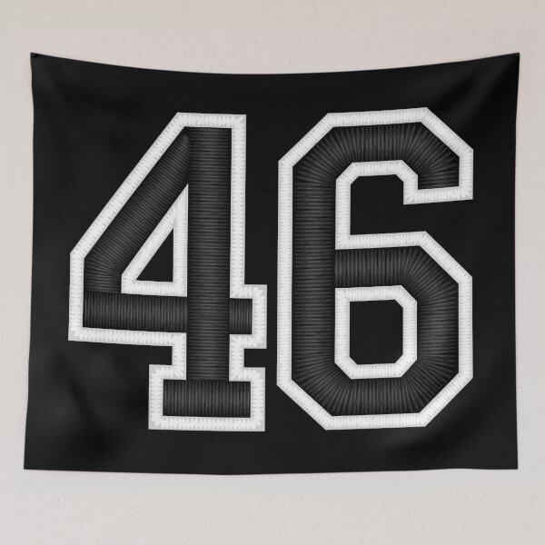 Item preview, 46 Black Jersey Sports Number forty-six Football 46 designed and sold by elhefe.