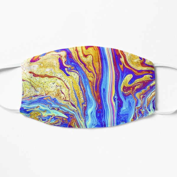 Soap film - blue fire Flat Mask