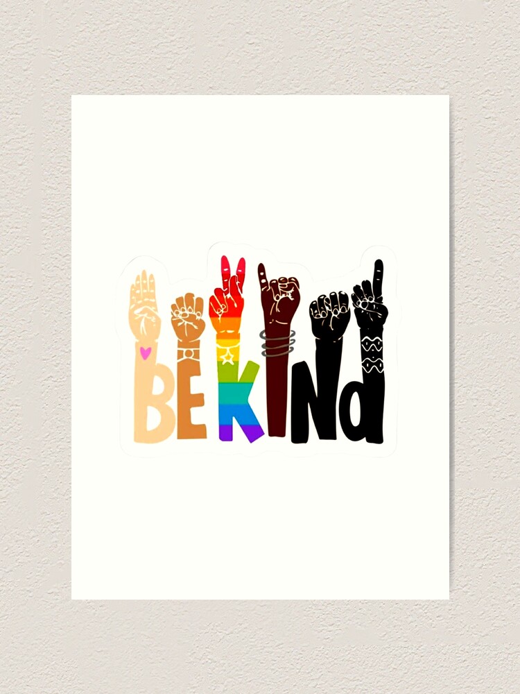 Be Kind Sign Language Vinyl Waterproof Sticker Kindness Diversity Kiss Cut Stickers Pride 5466