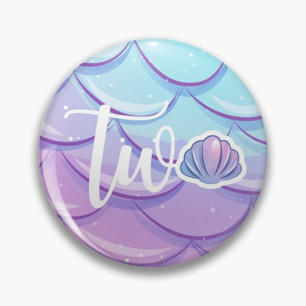 Item preview, Mermaid Tail Clam Shell Two Second Birthday Round Circle designed and sold by CyanSkyDesign.