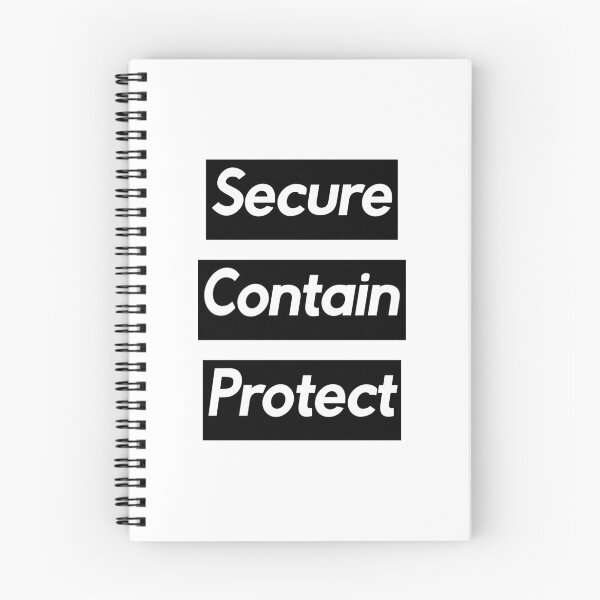 Item preview, Secure Contain Protect, Black Block White Text designed and sold by ToadKingStudios.