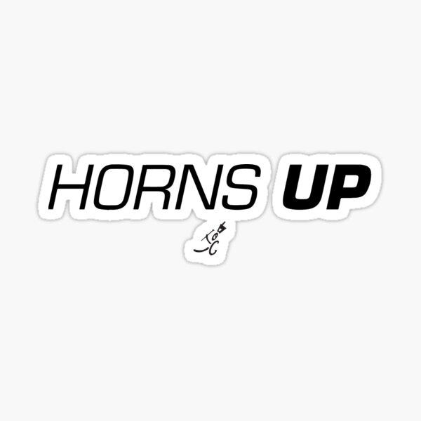 "Horns Up" Sticker for Sale by CollegeMarching Redbubble