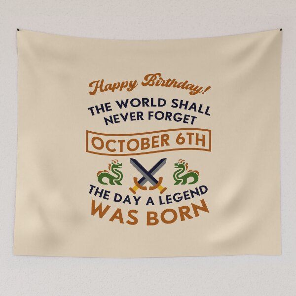 Item preview, October 6th The Day A Legend Was Born Dragons And Swords Design (Dark) designed and sold by Graograman.