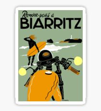 "BIARRITZ" Vintage Travel Advertising Print Sticker