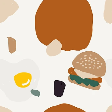 Artwork thumbnail, Aesthetic Abstract Fast Food Pattern by PatternTale