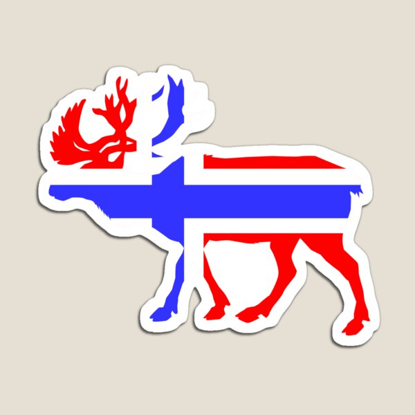 Elch mit Flagge Norwegen Magnet
