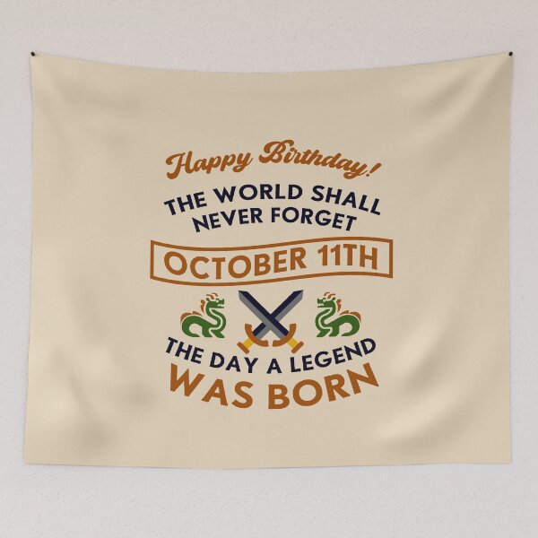 Item preview, October 11th The Day A Legend Was Born Dragons And Swords Design (Dark) designed and sold by Graograman.