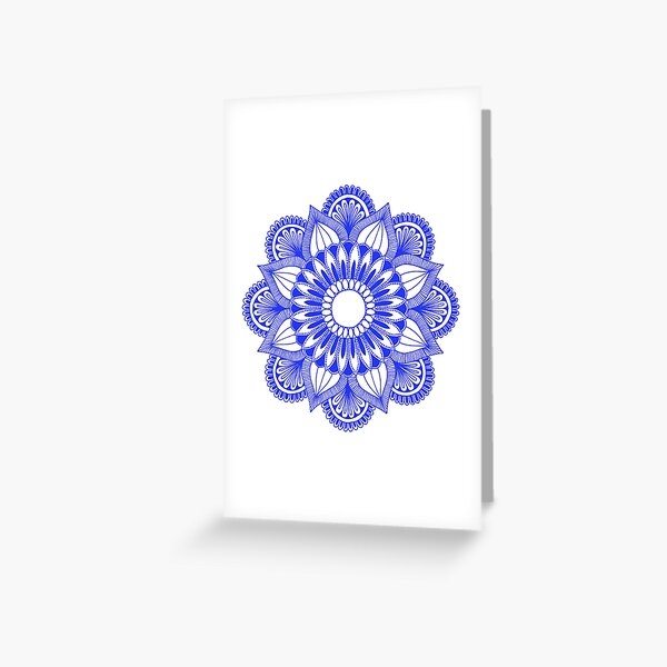 Item preview, Flower Mandala (blue/white) designed and sold by Calen  Picard-Carroll.