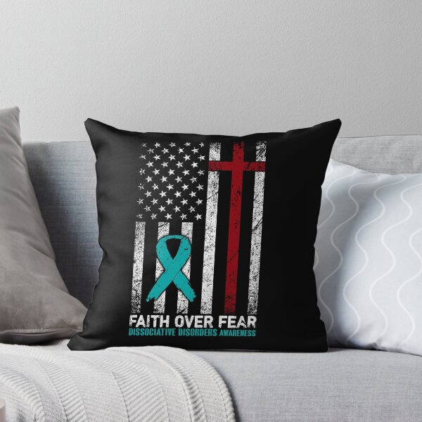 Item preview, Christian Distressed USA Flag Cross Faith Over Fears Dissociative Disorders Awareness designed and sold by Brad-FI.