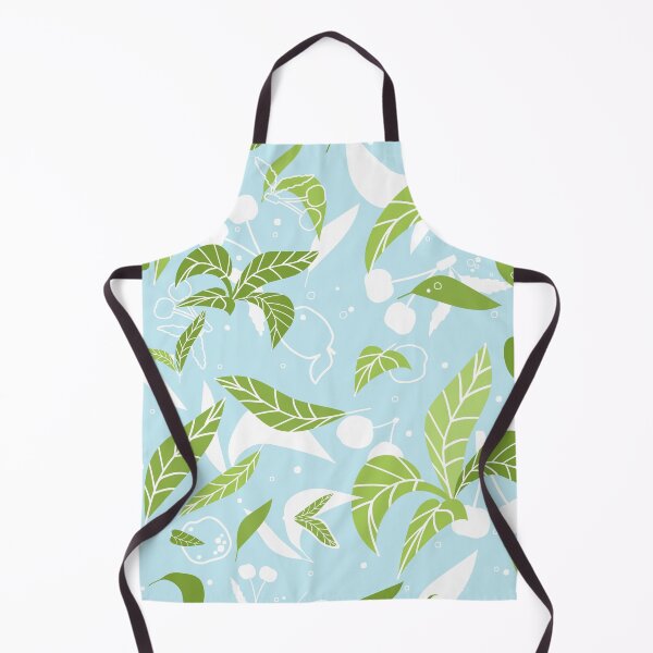Item preview, Green blue summer leaves seamless pattern designed and sold by essskina.