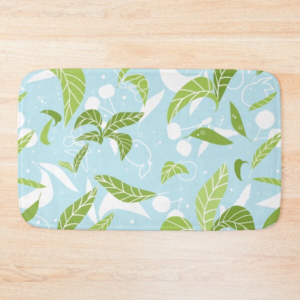 Item preview, Green blue summer leaves seamless pattern designed and sold by essskina.