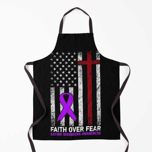 Item preview, Christian Distressed USA Flag Cross Faith Over Fears Eating disorders Awareness designed and sold by Brad-FI.
