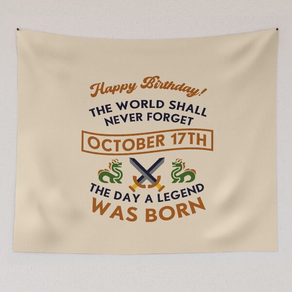 Item preview, October 17th The Day A Legend Was Born Dragons And Swords Design (Dark) designed and sold by Graograman.