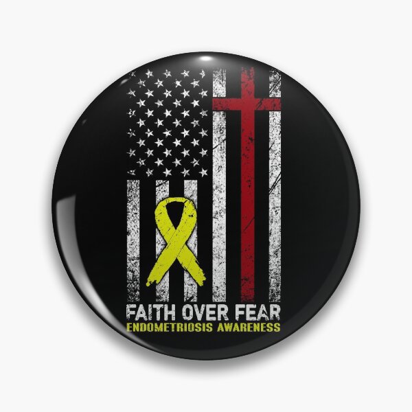 Item preview, Christian Distressed USA Flag Cross Faith Over Fears Endometriosis Awareness designed and sold by Brad-FI.