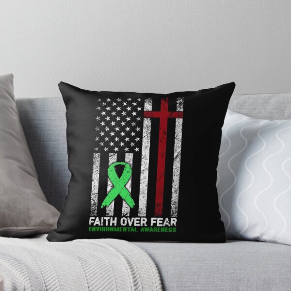 Item preview, Christian Distressed USA Flag Cross Faith Over Fears Environmental Awareness designed and sold by Brad-FI.