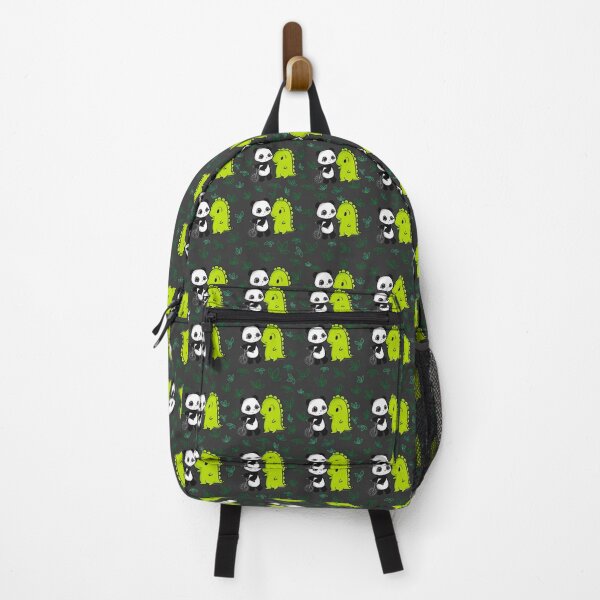 Item preview, Seamless Pattern: Dino & Panda's Bike Ride Dark Grey designed and sold by Dino & Panda Studios.