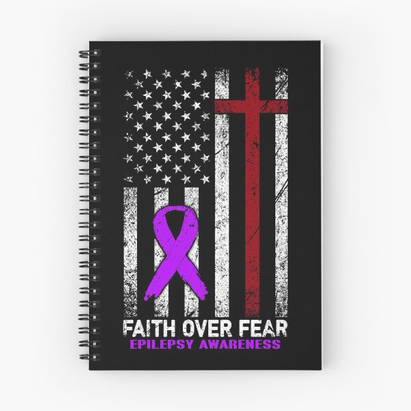 Item preview, Christian Distressed USA Flag Cross Faith Over Fears Epilepsy Awareness designed and sold by Brad-FI.