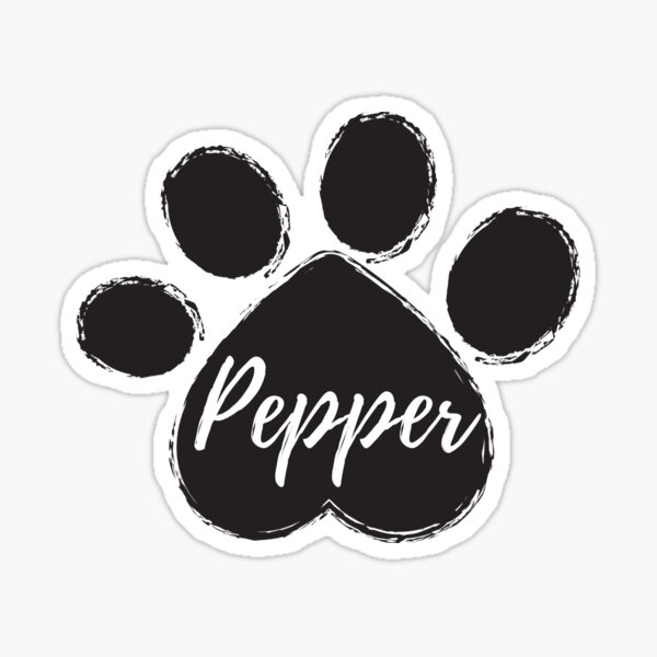 pepper-dog-pet-name-in-paw-sticker-for-sale-by-prettyartwork-redbubble