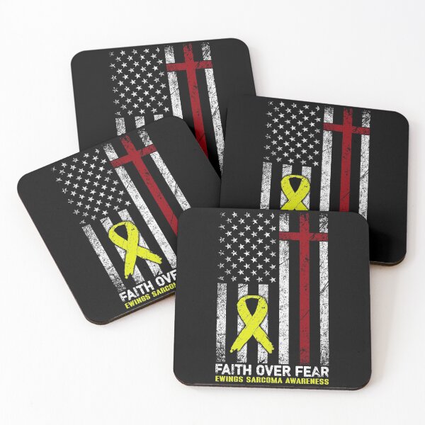 Item preview, Christian Distressed USA Flag Cross Faith Over Fears Ewings Sarcoma Awareness designed and sold by Brad-FI.