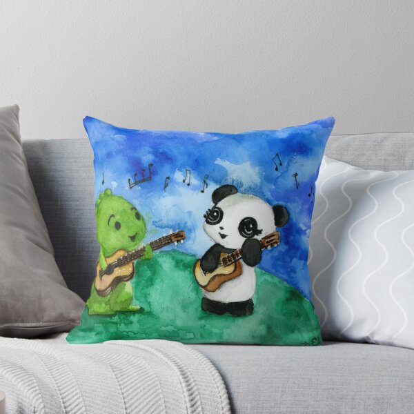 Item preview, Dino & Panda Watercolour Painting: Ukulele Duet designed and sold by Dino & Panda Studios.