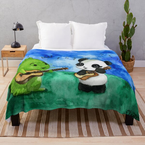 Item preview, Dino & Panda Watercolour Painting: Ukulele Duet designed and sold by Dino & Panda Studios.