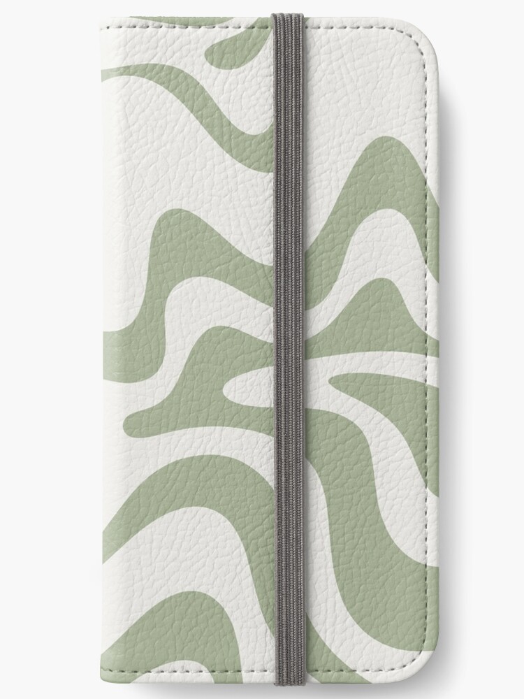 Liquid Swirl Retro Contemporary Abstract in Sage Green and Nearly White  Mouse Pad for Sale by kierkegaard