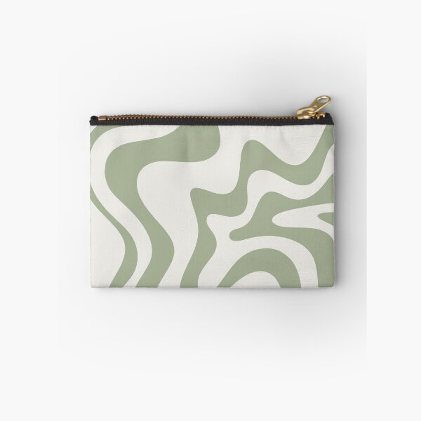 Item preview, Liquid Swirl Retro Contemporary Abstract in Sage Green and Nearly White designed and sold by kierkegaard.