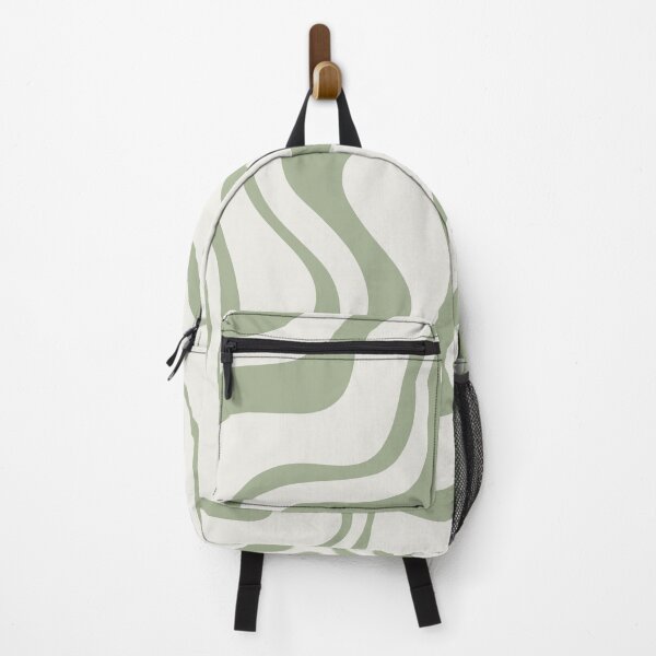 Item preview, Liquid Swirl Retro Contemporary Abstract in Sage Green and Nearly White designed and sold by kierkegaard.