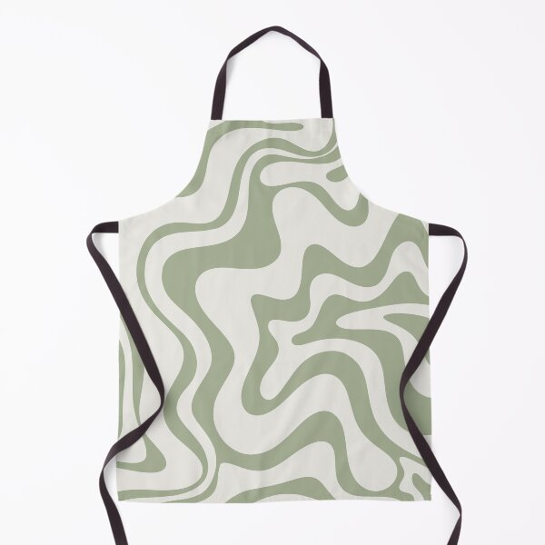 Item preview, Liquid Swirl Retro Contemporary Abstract in Sage Green and Nearly White designed and sold by kierkegaard.