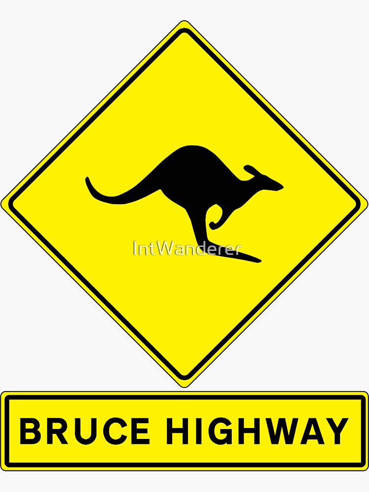 "Bruce Highway Australia's Ocean Road!" Sticker by NewNomads Redbubble